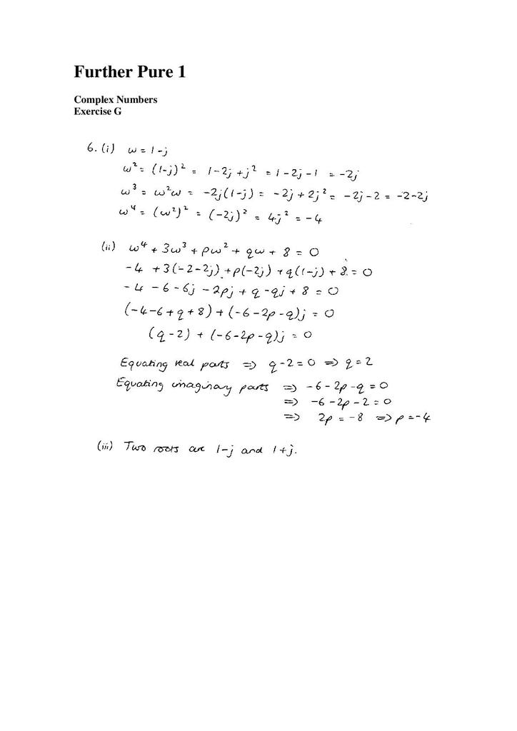 Complex Numbers 4 Hints And Solutions Stem