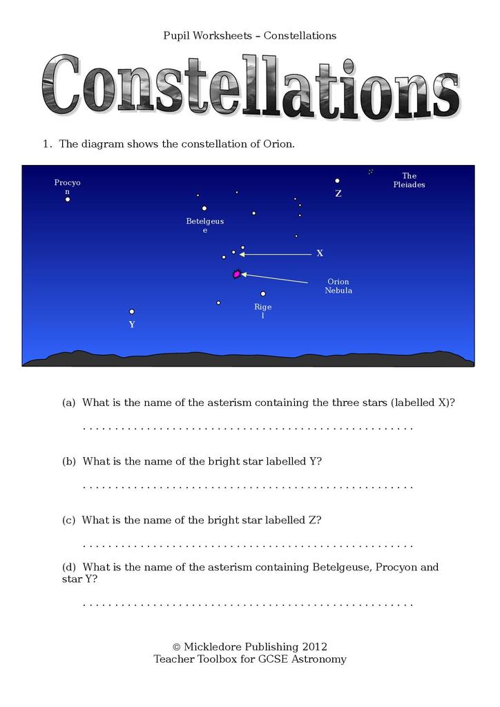 Stars Activity Sheets Stem