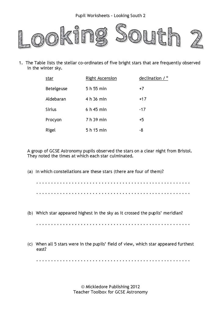 Stars Activity Sheets Stem